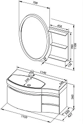 Мебель для ванной Aquanet Опера 115 L белый 3 ящика