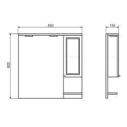 Зеркало-шкаф Comforty Севилья 85 00003132625CF слоновая кость