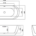 Акриловая ванна Black & White Swan SB105 Black 170x80см 105SBBL черная глянцевая