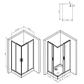 Душевой уголок AM.PM Gem S 120х80см W93G-404-120280-BT профиль черный, стекло прозрачное