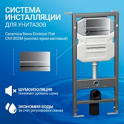 Система инсталляции для унитазов Ceramica Nova Envision Flat CN1002M с кнопкой хром матовая