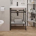 Консоль с раковиной DIWO Смоленск 60 KR-483890 черный / светлое дерево Консоль с раковиной DIWO Смоленск 60 KR-483890 черный / светлое дерево
