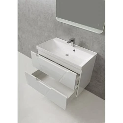 Тумба с раковиной BelBagno Vittoria 80 белая глянцевая