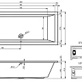 Акриловая ванна Riho Lusso 200x90 B016001005 без опоры, белая глянцевая