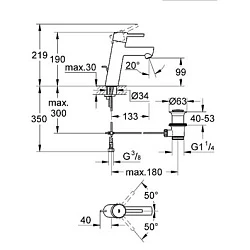 Смеситель для раковины Grohe Concetto 23450001 хром
