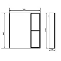 Зеркало-шкаф Comforty Осло 70 00-00006164CF бетон светлый