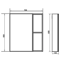 Зеркало-шкаф Comforty Осло 70 00-00006164CF бетон светлый