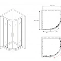 Душевой уголок ABBER Schwarzer Diamant 100х100см AG01100 профиль хром, стекло прозрачное