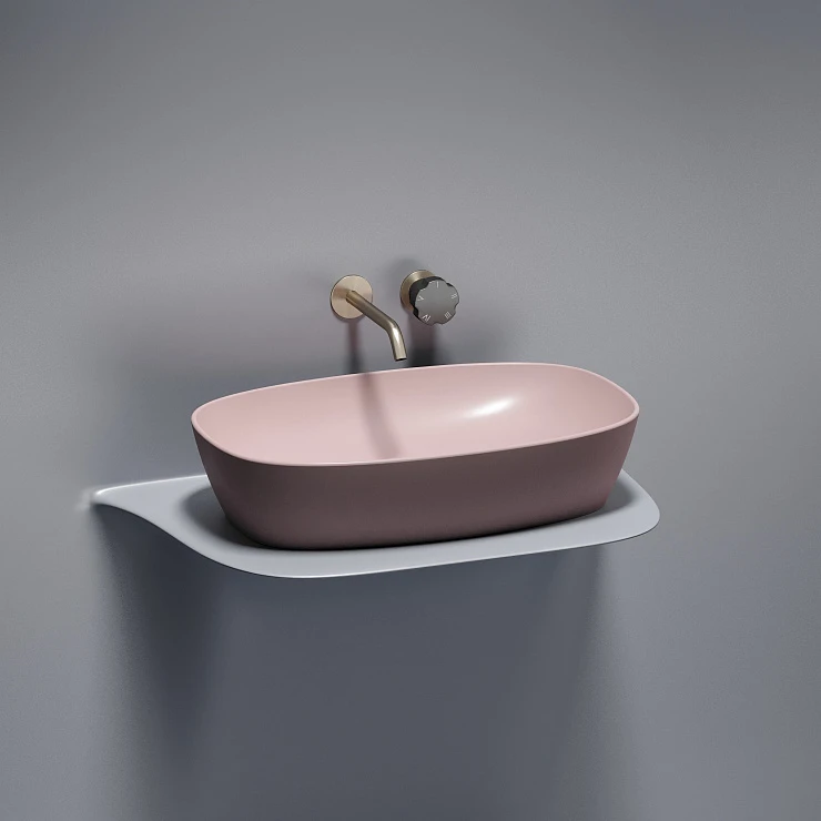 Раковина накладная Ceramica nova Element 600*380*138мм CN6049MP розовая матовая