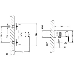 Смеситель для душа Lemark Point LM0303C хром