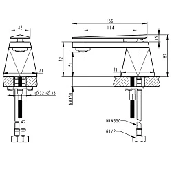 Смеситель для раковины Bravat Diamond F118102G-ENG золото