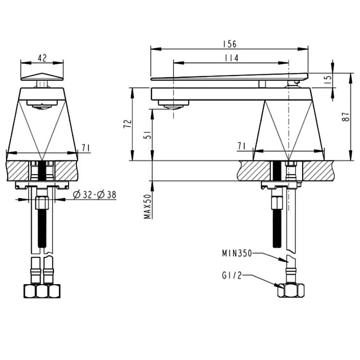 Смеситель для раковины Bravat Diamond F118102G-ENG золото