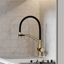 Смеситель для кухни Sancos Orta SC4008BG брашированное золото / черный