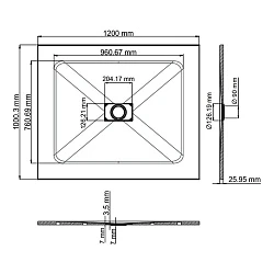 Душевой поддон Wasserkraft Elbe 120x100см 74T10 черный