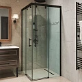 Душевой уголок Gutewetter Slide Rectan 90х70см GK-864 профиль черный, стекло прозрачное