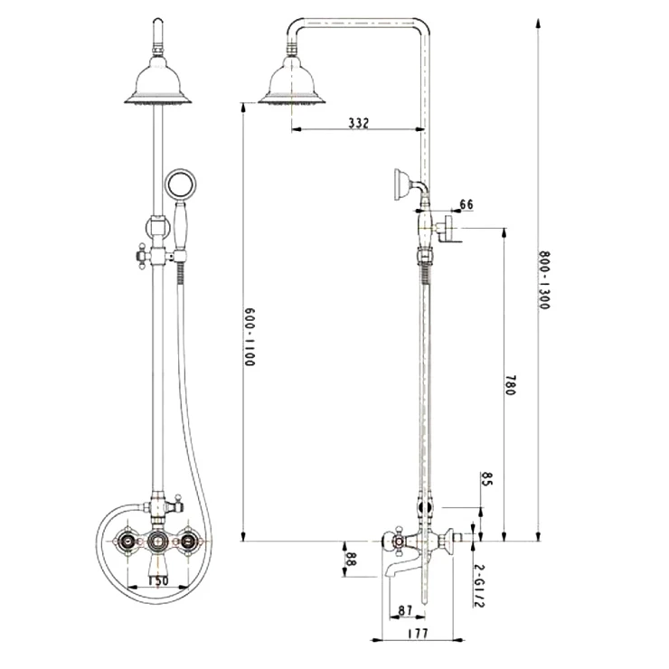 Душевая стойка Timo Nelson SX-1190 chrome хром