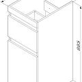 Тумба с раковиной AM.PM X-Joy 40 L под узкую стиральную машину, белая