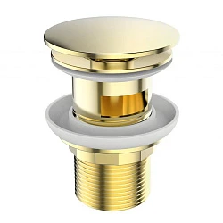 Донный клапан для раковины BelBagno UNO BB-SAT-ORO с переливом, золото