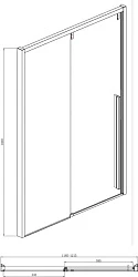 Душевая дверь в нишу Bravat Slimline 120x195см BD120.4105A профиль хром, стекло прозрачное