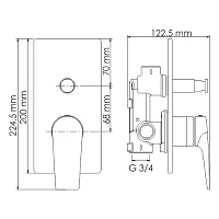 Смеситель Wasserkraft Glan 6661 для ванны с душем