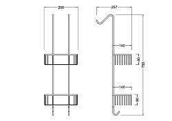 Полка Timo Nelson 150084/00 2-ярусная, хром