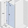 Душевая дверь в нишу RIHO 160см G001017121 профиль черный, стекло прозрачное