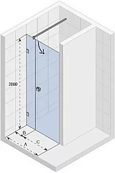 Душевая дверь в нишу RIHO 120см G001013120 профиль хром, стекло прозрачное