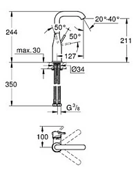 Смеситель для раковины Grohe Essence New 23541001 хром