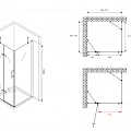 Душевой уголок ABBER Zart 100x70см AG08100-S71 профиль хром, стекло прозрачное