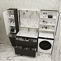 Тумба с раковиной Style Line Бергамо мини 90 напольная, антискрейч черный матовый