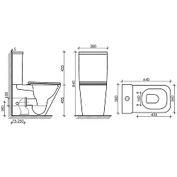 Чаша для унитаза-компакта Ceramica Nova Cubic CN1803-B