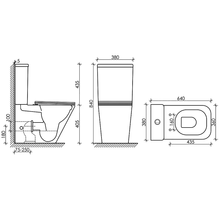Чаша для унитаза-компакта Ceramica Nova Cubic CN1803-B