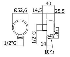 Шланговое подключение для душа Paffoni Lusso ZACC130NO 1/2" черное