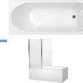 Акриловая ванна Aquanet West 150x70 со шторкой Aquanet Alfa 4 NF6222-pivot 239760 + 196049 белая