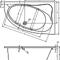 Акриловая ванна Riho Lyra 140x90 B020001005 левая, белая глянцевая