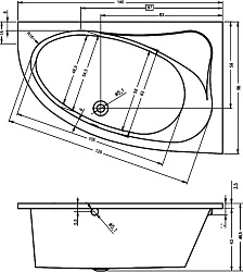 Акриловая ванна RIHO 140x90 B020001005 белая глянцевая