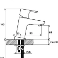 Смеситель для раковины Ravak 10° Free X070148 черный матовый