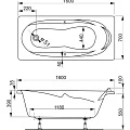 Акриловая ванна Vagnerplast Kleopatra 160x70 VPBA167KLE2X-04 белая глянцевая