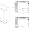 Душевой уголок ABBER Schwarzer Diamant 120х100см AG30120B-S100B профиль черный, стекло прозрачное