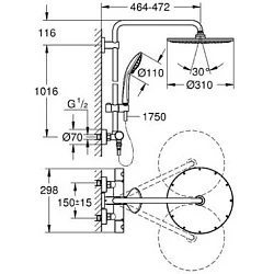 Душевая стойка Grohe Euphoria XXL System 310 26075000 хром