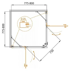 Душевой уголок Cezares Crystal 80x80см CRYSTAL-S-A-2-80-C-Cr профиль хром, стекло прозрачное 