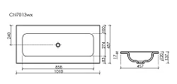 Раковина встраиваемая Ceramica Nova Grace 100см CN7013MBwx черная матовая