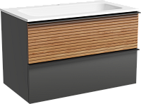 Тумба под раковину Sancos Delta 80 DL80GR дуб красный / графит