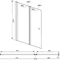 Шторка на ванну Aquanet Alfa 4 120x140см NF6222-pivot профиль хром, стекло прозрачное