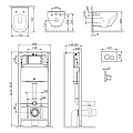 Инсталляция с унитазом и клавишей AM.PM Like IS49001.801701 Белый; Синий
