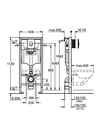 Система инсталляции для унитазов Grohe Rapid SL 38722001 4в1 с кнопкой белая глянцевая