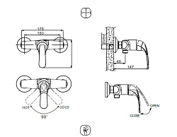 Смеситель для душа Bravat FIT F9135188CP-01-RUS хром