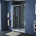 Душевая дверь в нишу Bravat Drop 120x200см BD120.4100A профиль хром, стекло прозрачное