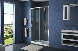 Душевая дверь в нишу Bravat Drop 120x200см BD120.4100A профиль хром, стекло прозрачное