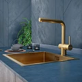 Смеситель для кухни Paulmark Dosse Do214418-BG золото